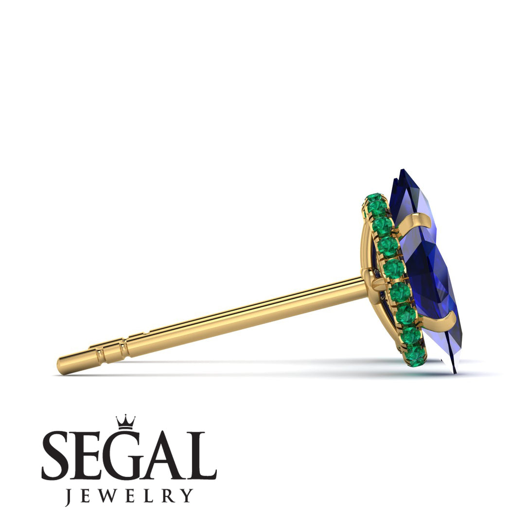 Hidden Halo Marquise Sapphire Earrings - Journey No. 28