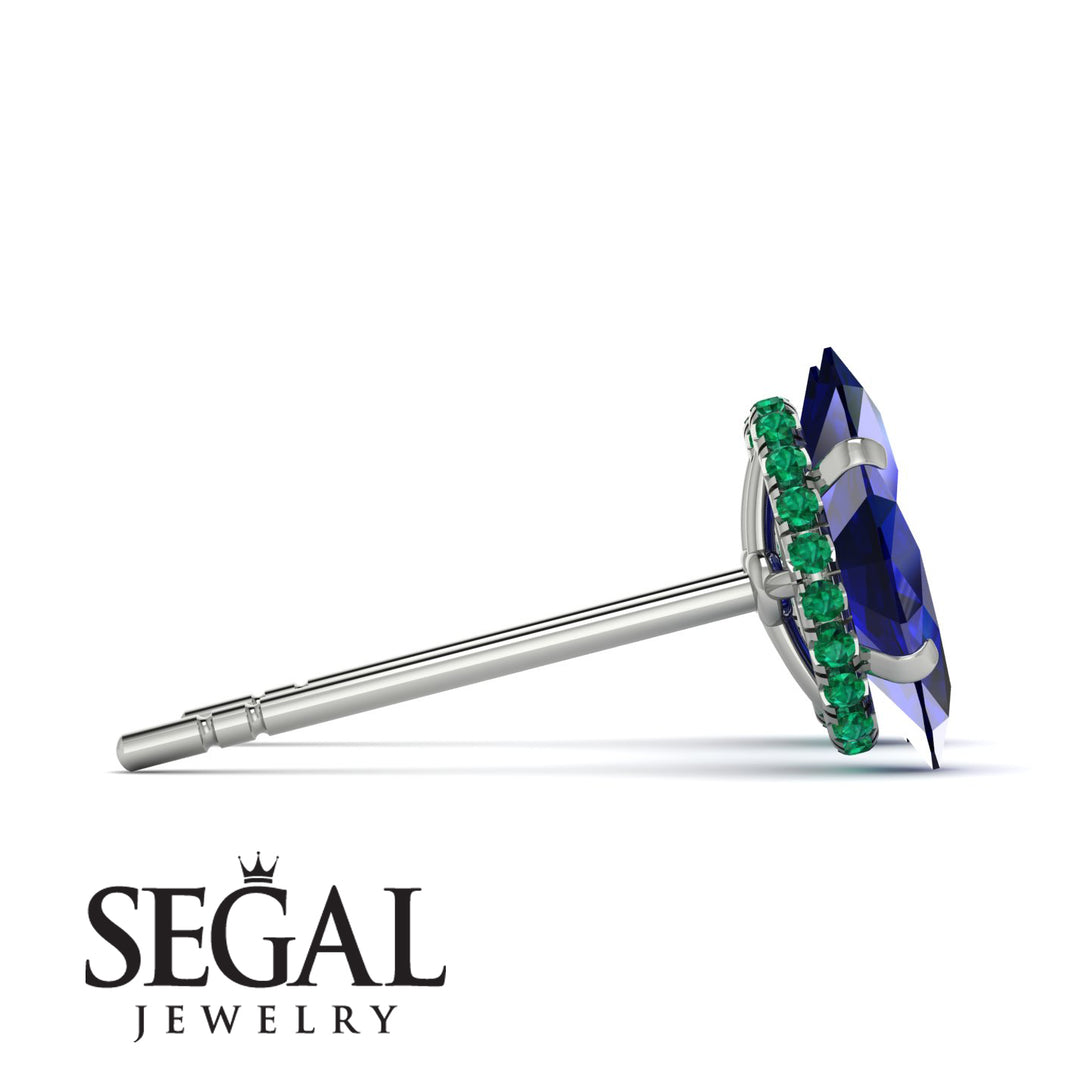 Hidden Halo Marquise Sapphire Earrings - Journey No. 30