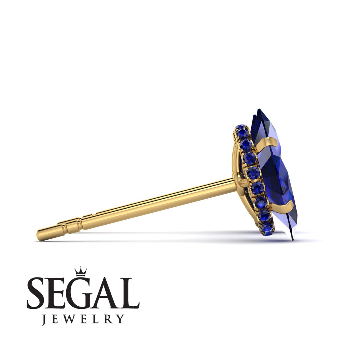Hidden Halo Marquise Sapphire Earrings - Journey No. 73