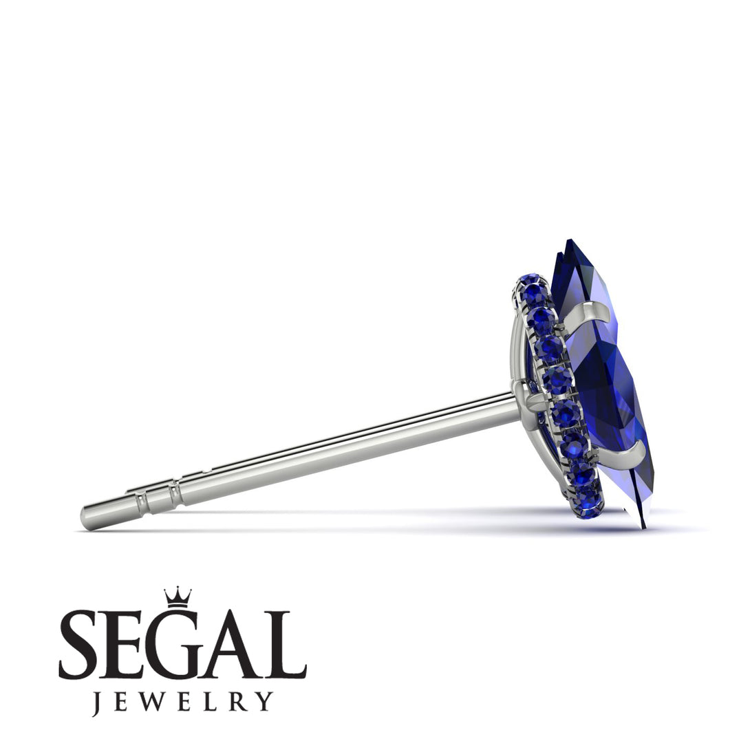 Hidden Halo Marquise Sapphire Earrings - Journey No. 75