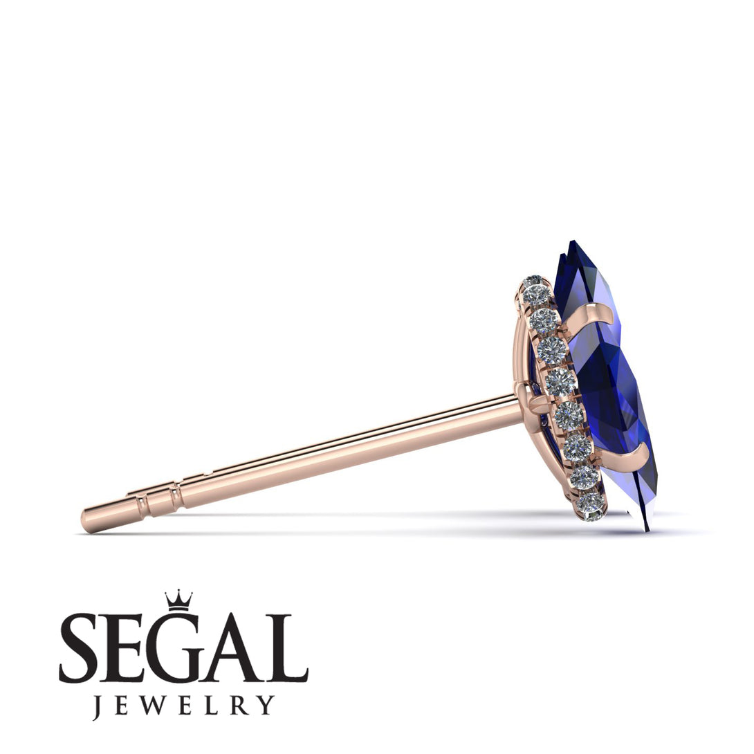 Hidden Halo Marquise Sapphire Earrings - Journey No. 14