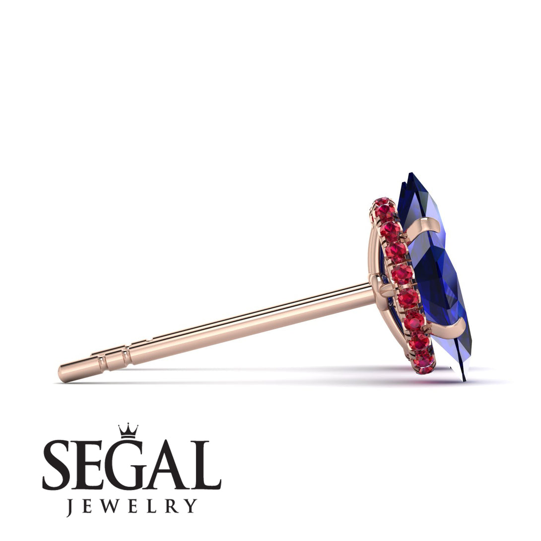 Hidden Halo Marquise Sapphire Earrings - Journey No. 59