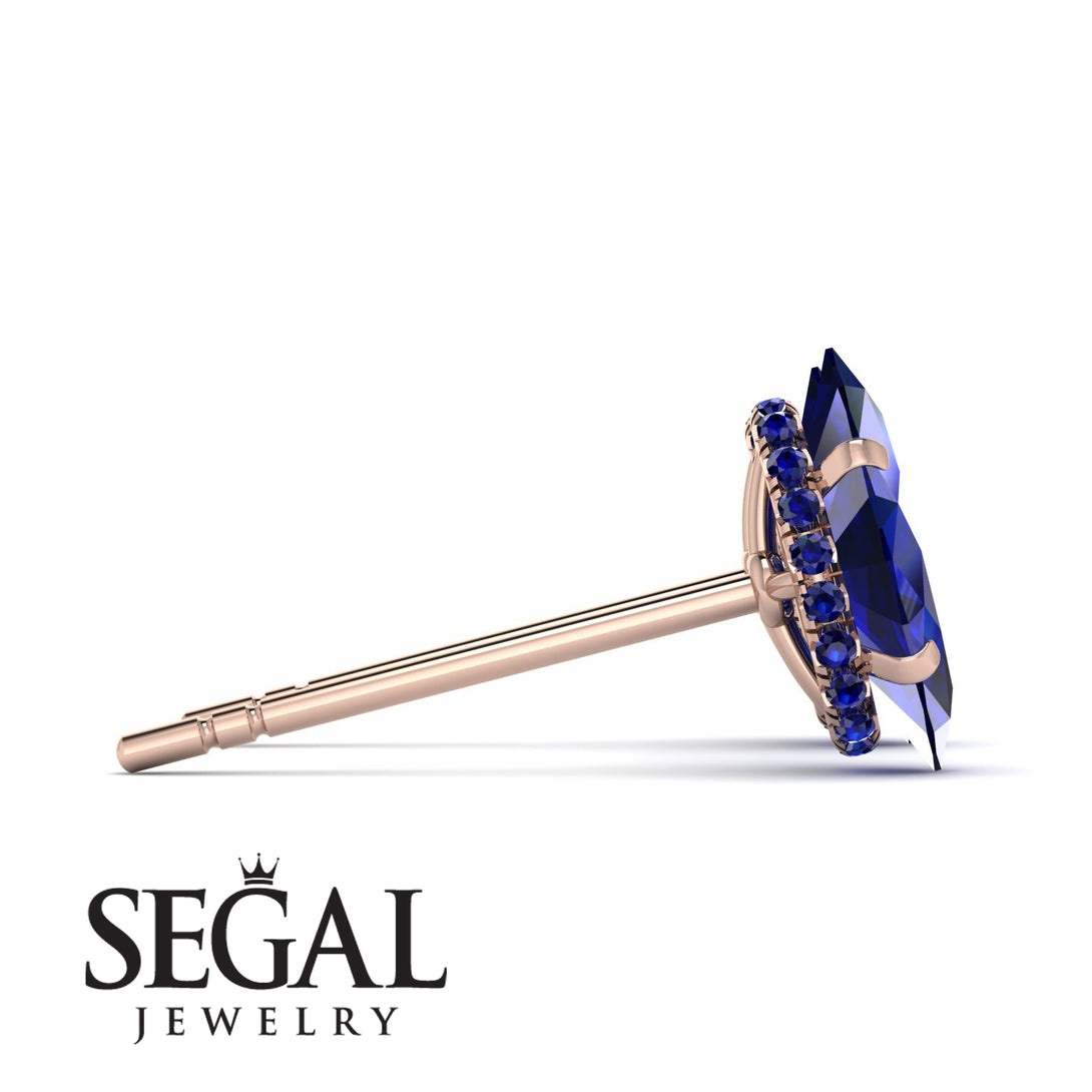 Hidden Halo Marquise Sapphire Earrings - Journey No. 74