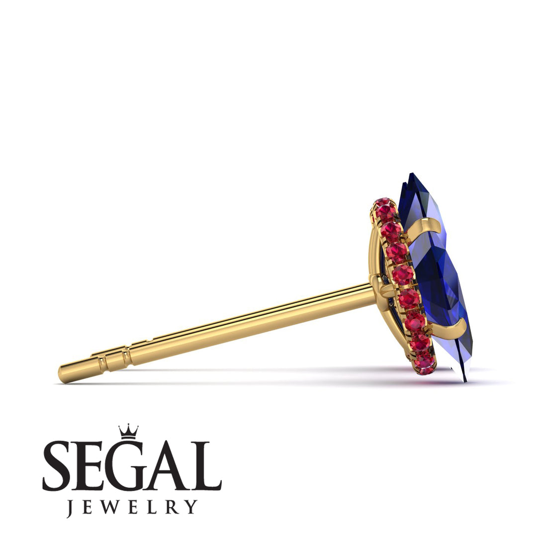 Hidden Halo Marquise Sapphire Earrings - Journey No. 58