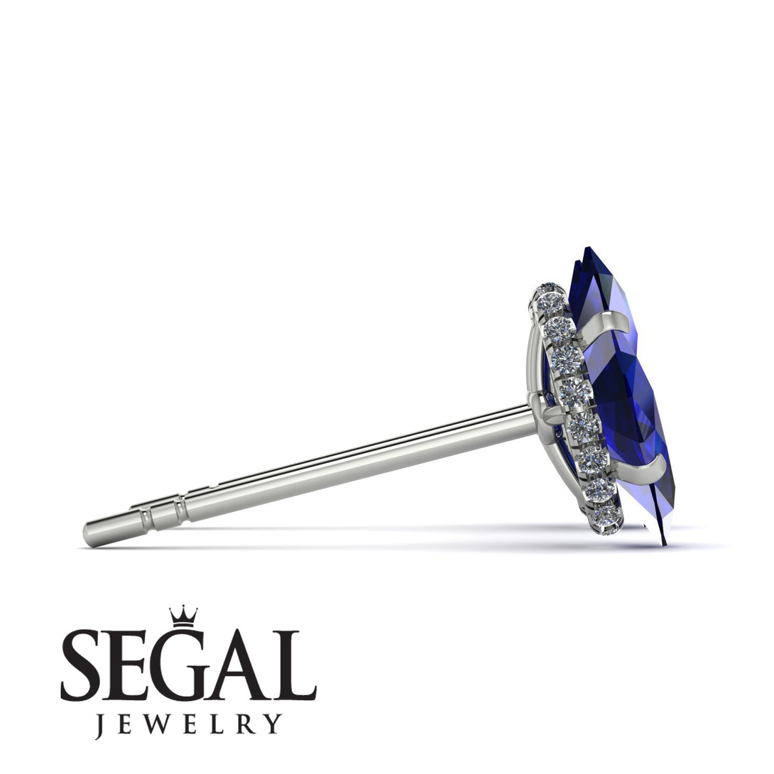 Hidden Halo Marquise Sapphire Earrings - Journey No. 15