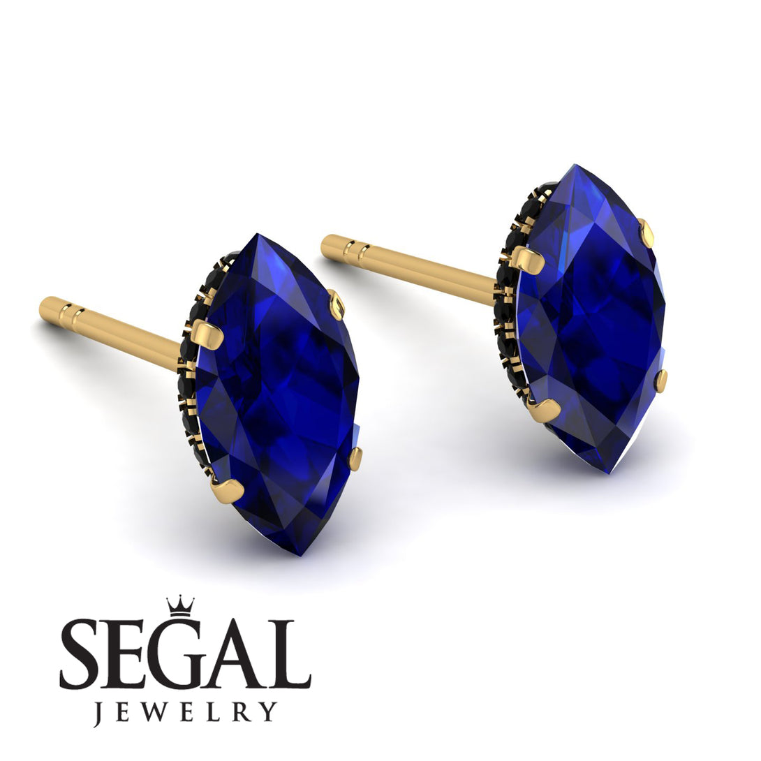 Hidden Halo Marquise Sapphire Earrings - Journey No. 43