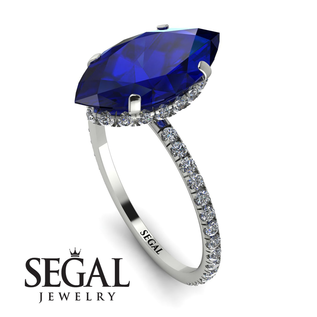 Hidden Halo Marquise Sapphire Engagement Ring - Journey No. 15