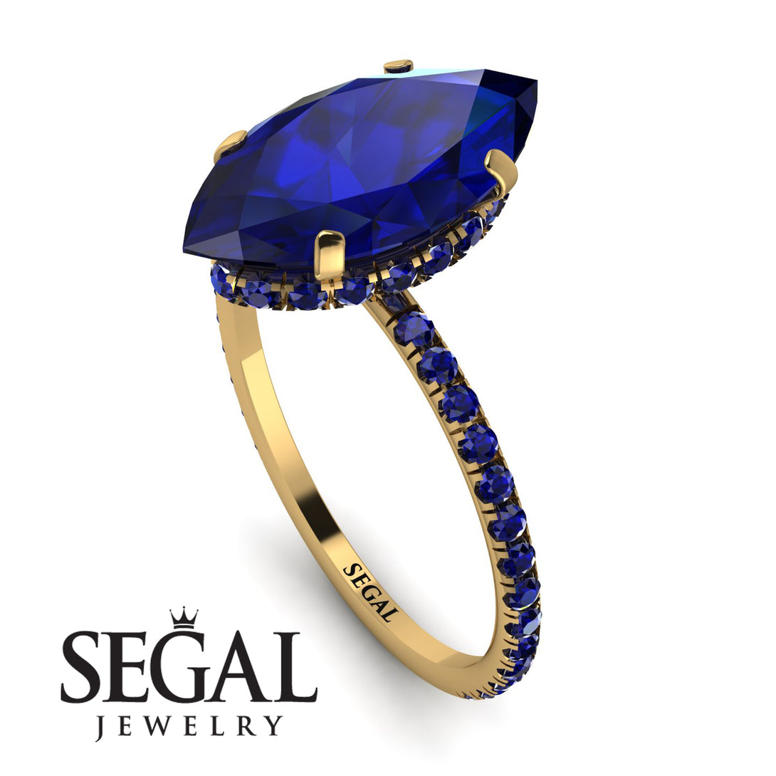 Hidden Halo Marquise Sapphire Engagement Ring - Journey No. 73