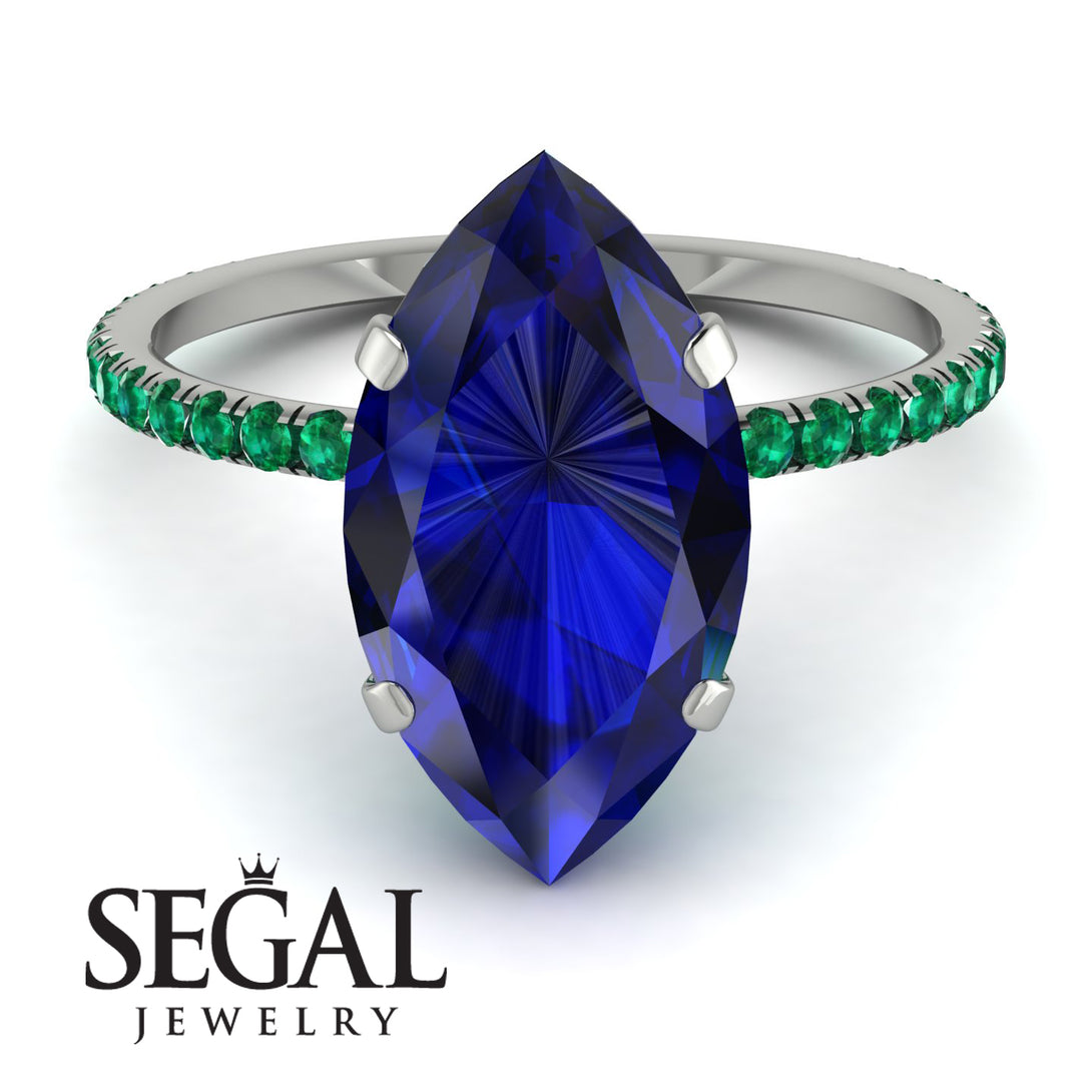 Hidden Halo Marquise Sapphire Engagement Ring - Journey No. 30