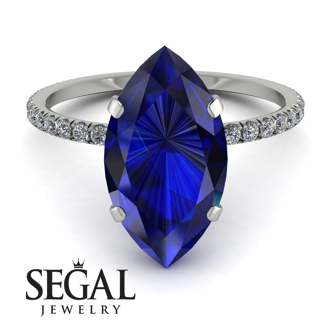 Hidden Halo Marquise Sapphire Engagement Ring - Journey No. 15
