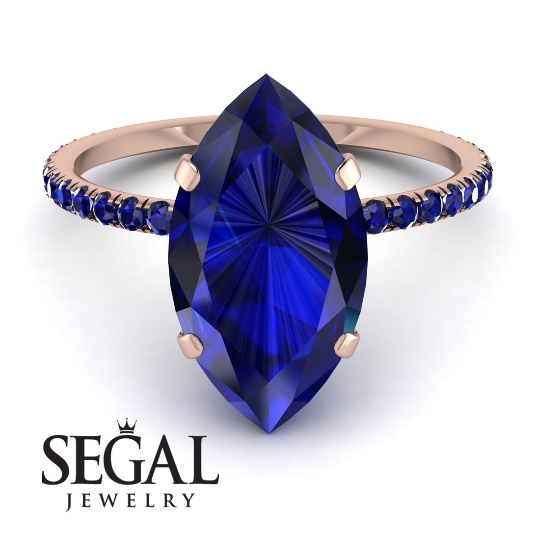 Hidden Halo Marquise Sapphire Engagement Ring - Journey No. 74