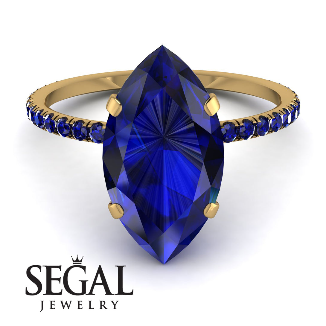 Hidden Halo Marquise Sapphire Engagement Ring - Journey No. 73