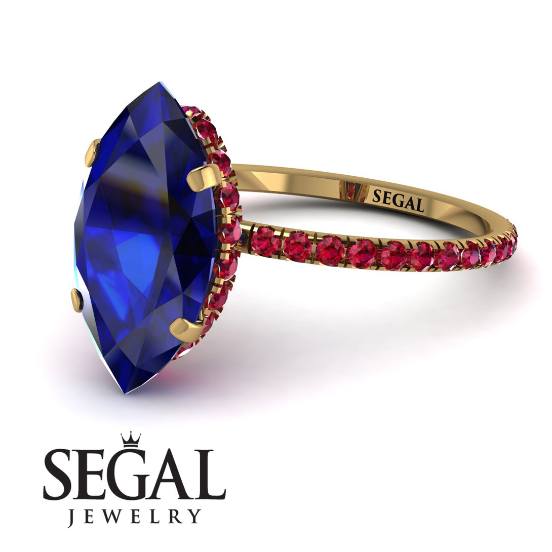 Hidden Halo Marquise Sapphire Engagement Ring - Journey No. 58