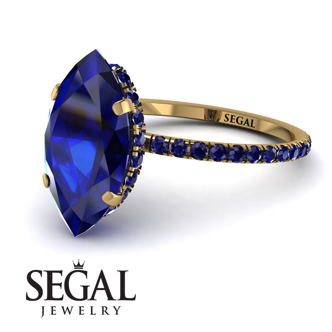 Hidden Halo Marquise Sapphire Engagement Ring - Journey No. 73