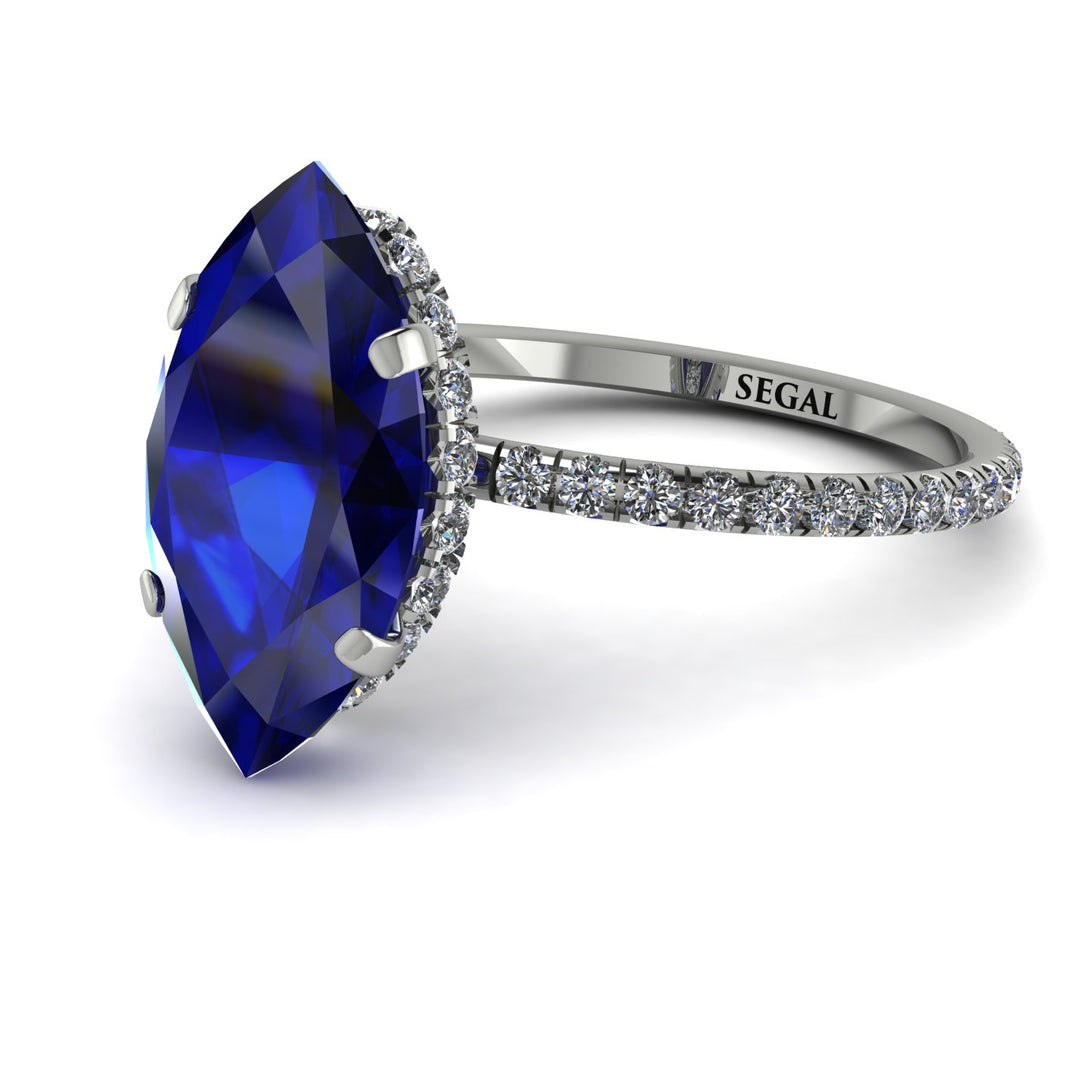 Hidden Halo Marquise Sapphire Engagement Ring - Journey No. 15