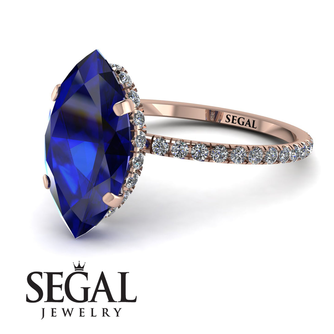 Hidden Halo Marquise Sapphire Engagement Ring - Journey No. 14