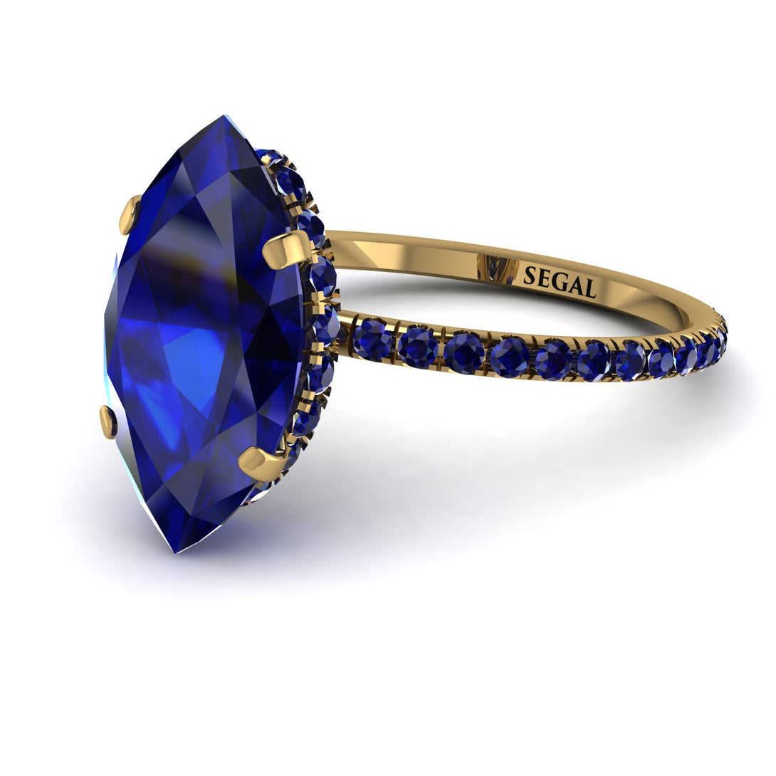 Hidden Halo Marquise Sapphire Engagement Ring - Journey No. 73