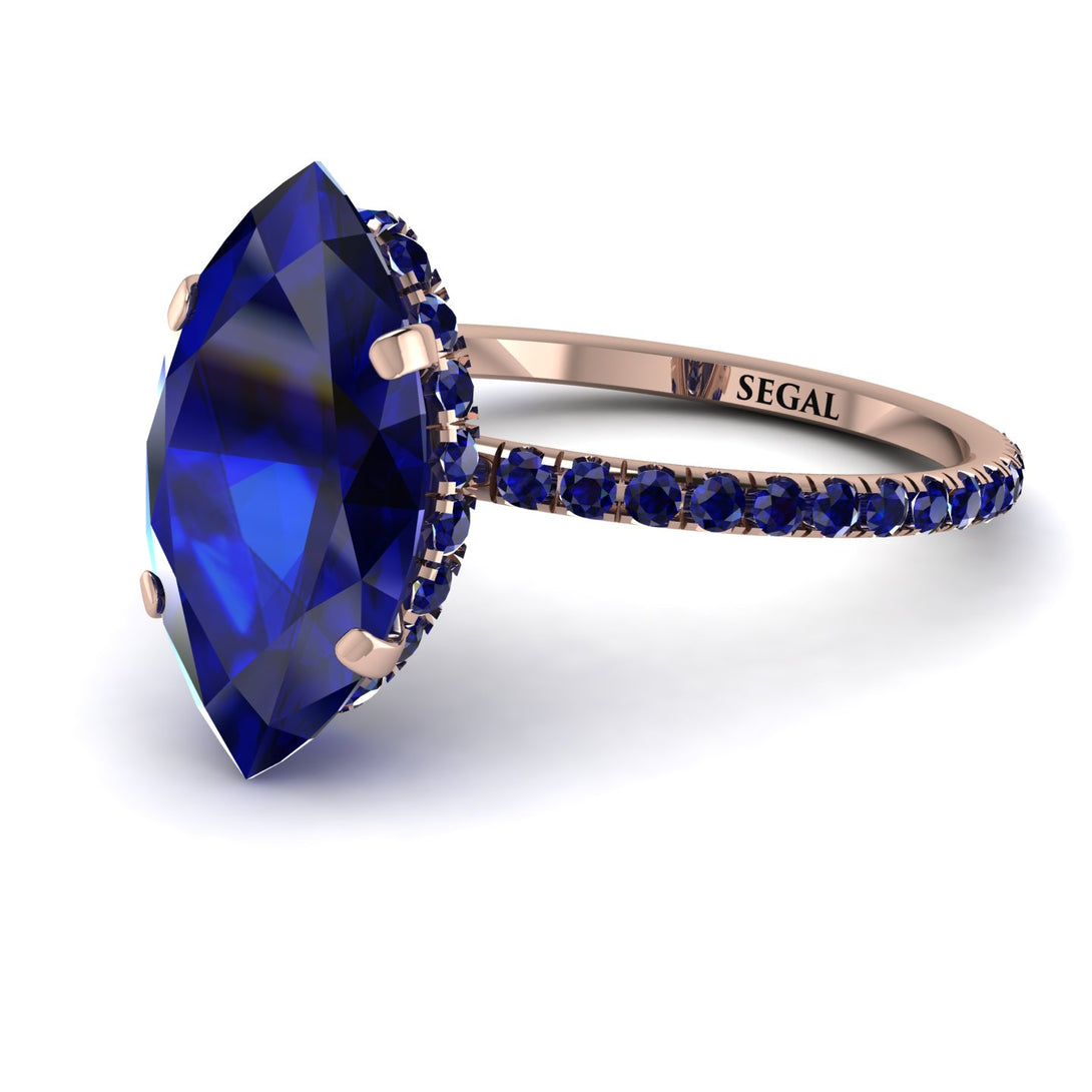 Hidden Halo Marquise Sapphire Engagement Ring - Journey No. 74