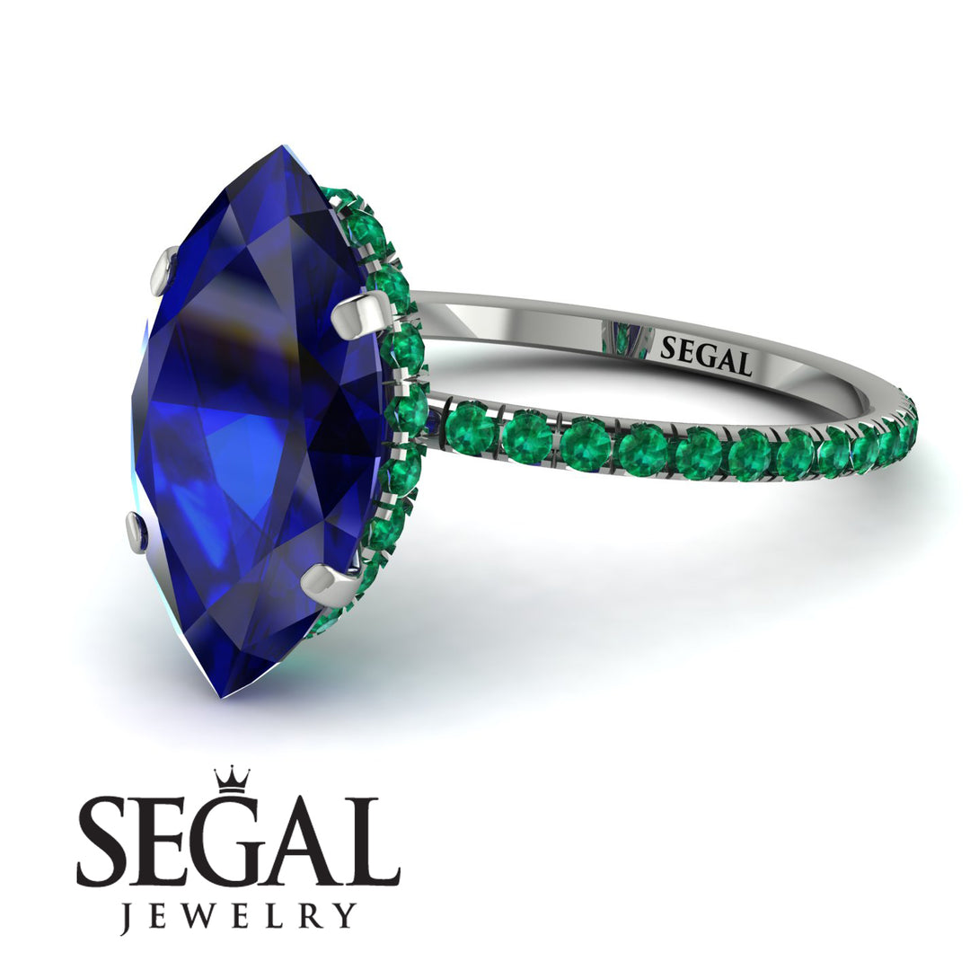 Hidden Halo Marquise Sapphire Engagement Ring - Journey No. 30