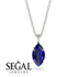 Hidden Halo Marquise Sapphire Necklace - Journey No. 45
