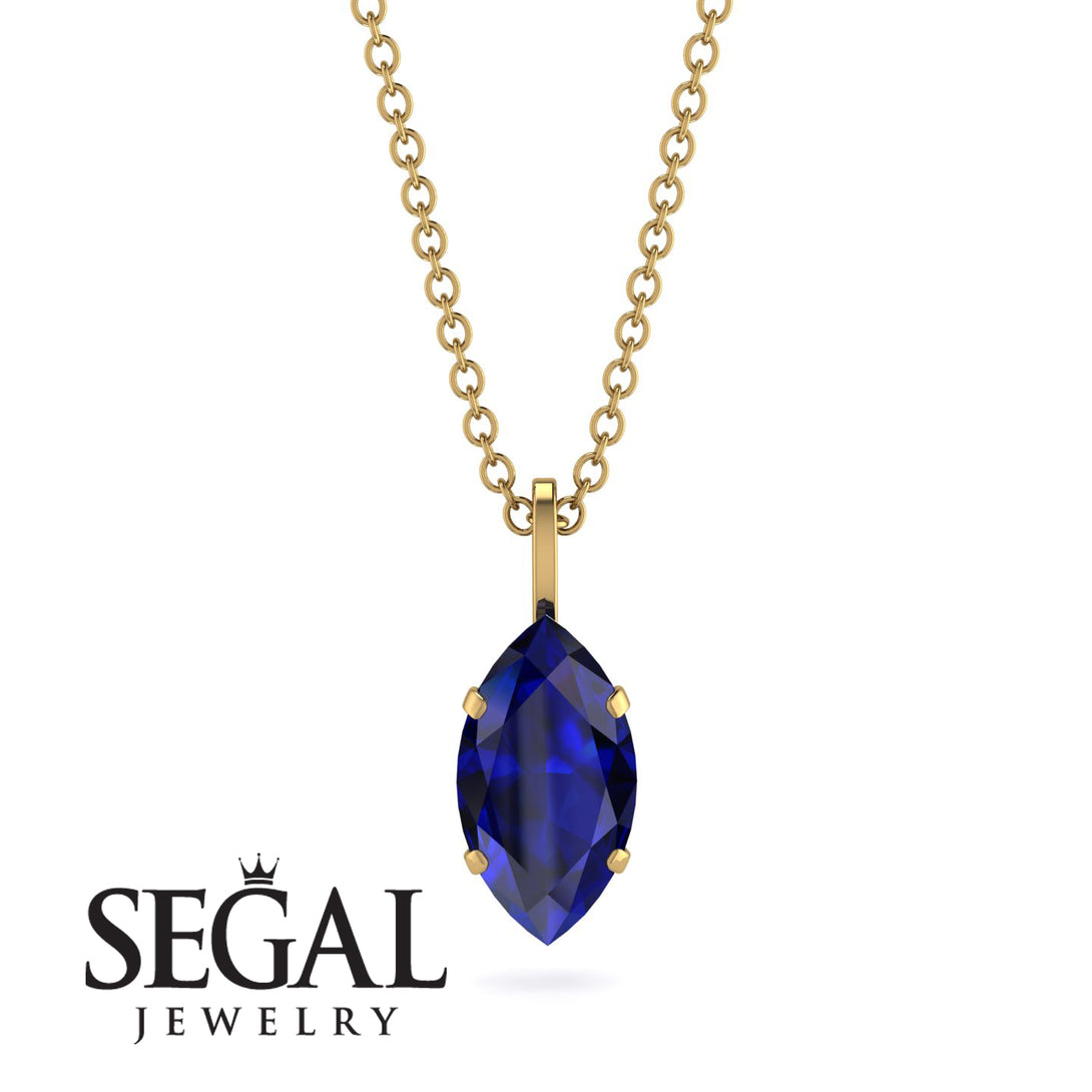 Hidden Halo Marquise Sapphire Necklace - Journey No. 13