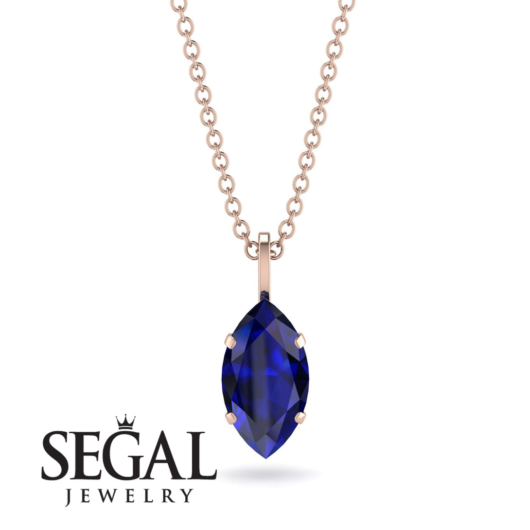 Hidden Halo Marquise Sapphire Necklace - Journey No. 44