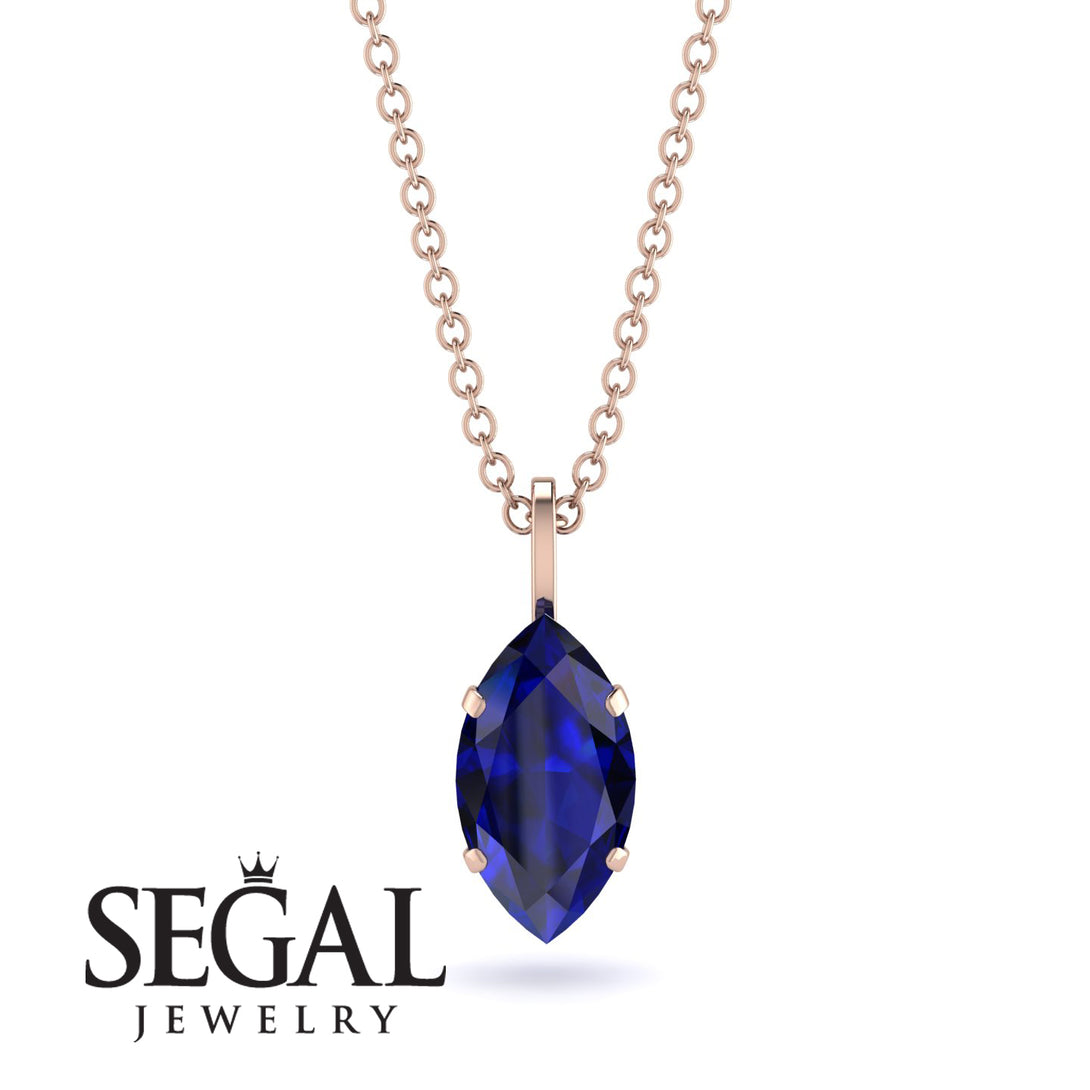 Hidden Halo Marquise Sapphire Necklace - Journey No. 74