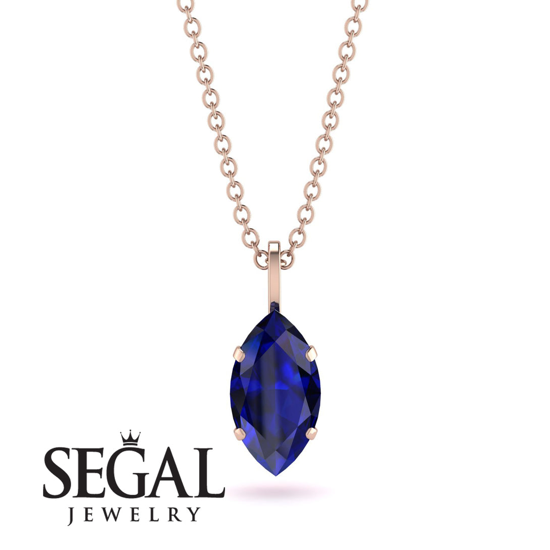 Hidden Halo Marquise Sapphire Necklace - Journey No. 59