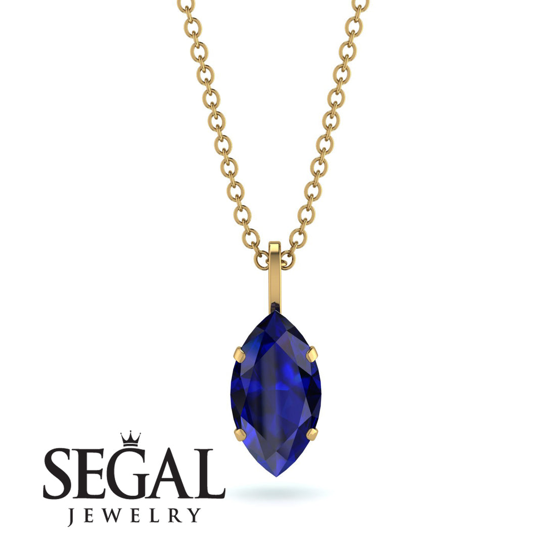 Hidden Halo Marquise Sapphire Necklace - Journey No. 28