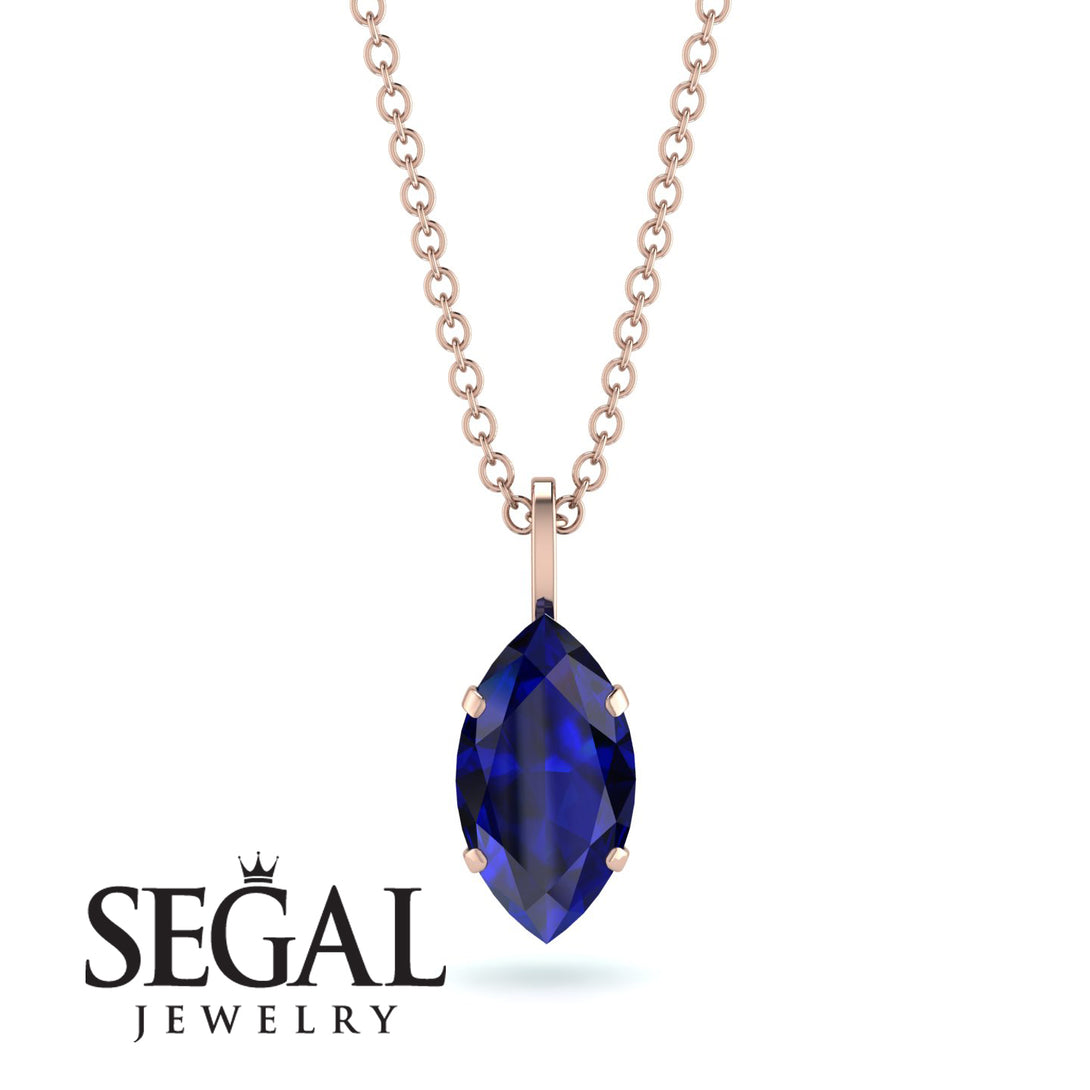 Hidden Halo Marquise Sapphire Necklace - Journey No. 29