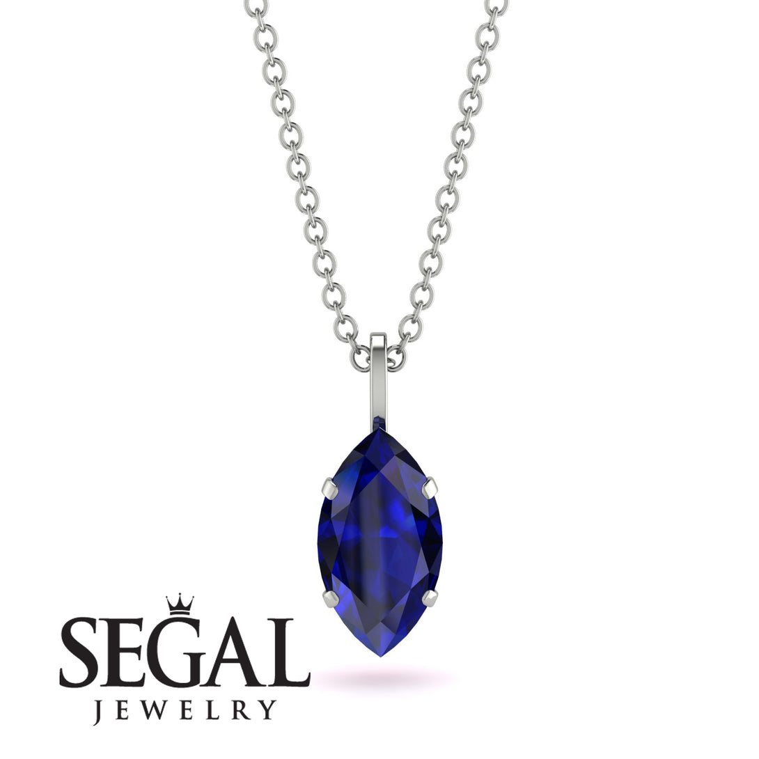 Hidden Halo Marquise Sapphire Necklace - Journey No. 60