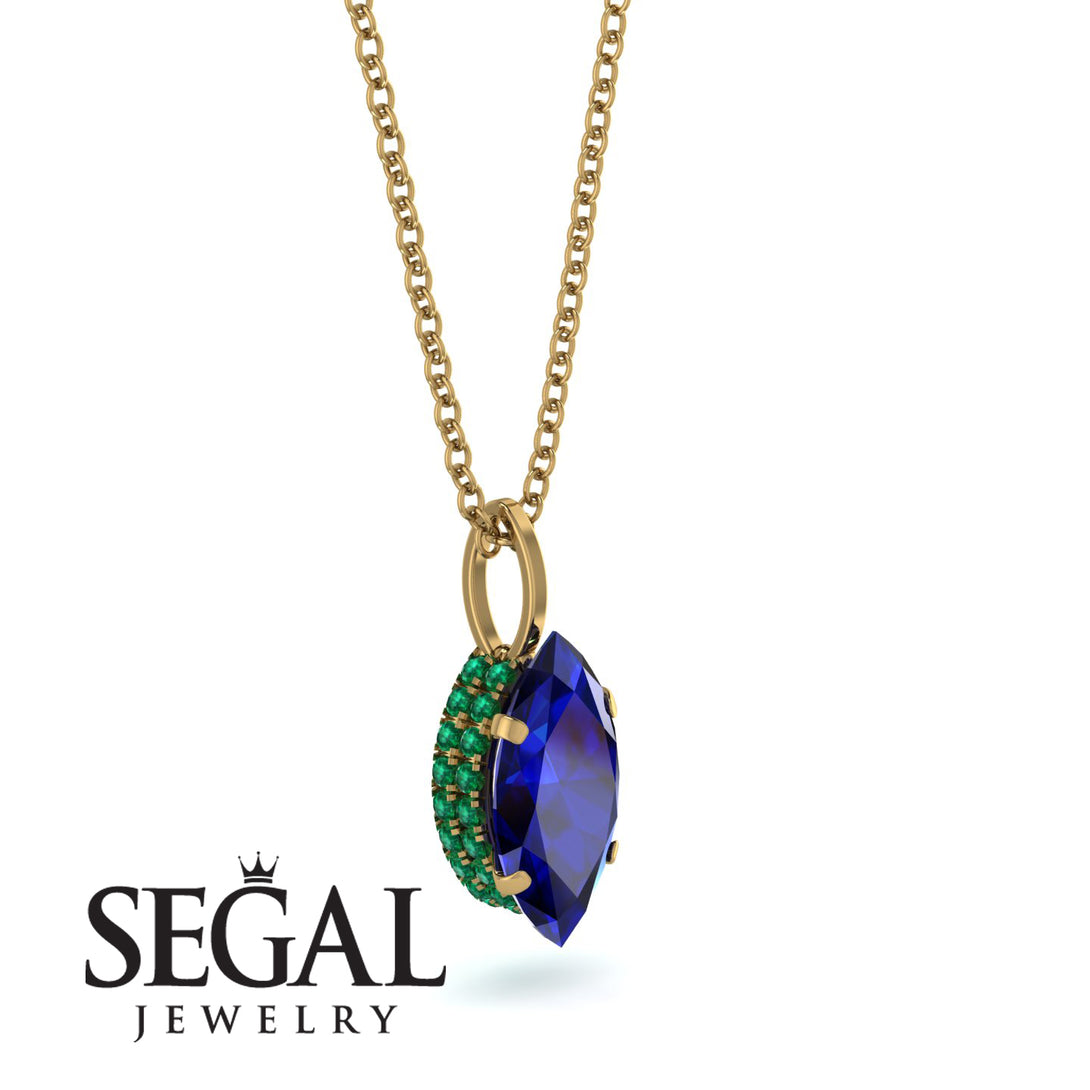 Hidden Halo Marquise Sapphire Necklace - Journey No. 28