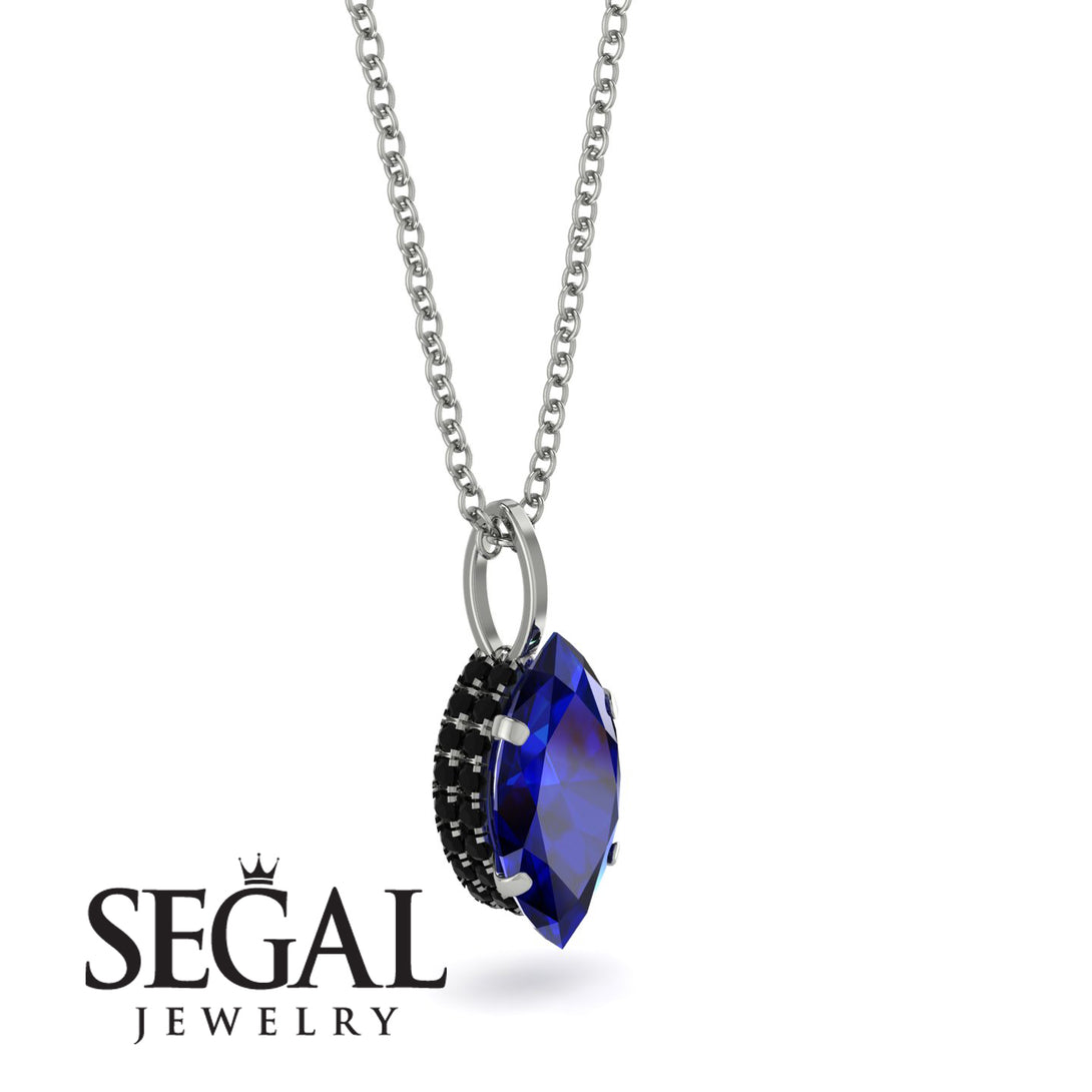 Hidden Halo Marquise Sapphire Necklace - Journey No. 45