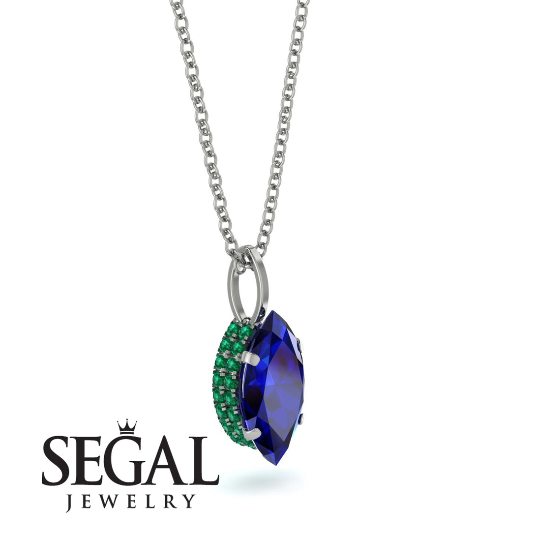 Hidden Halo Marquise Sapphire Necklace - Journey No. 30