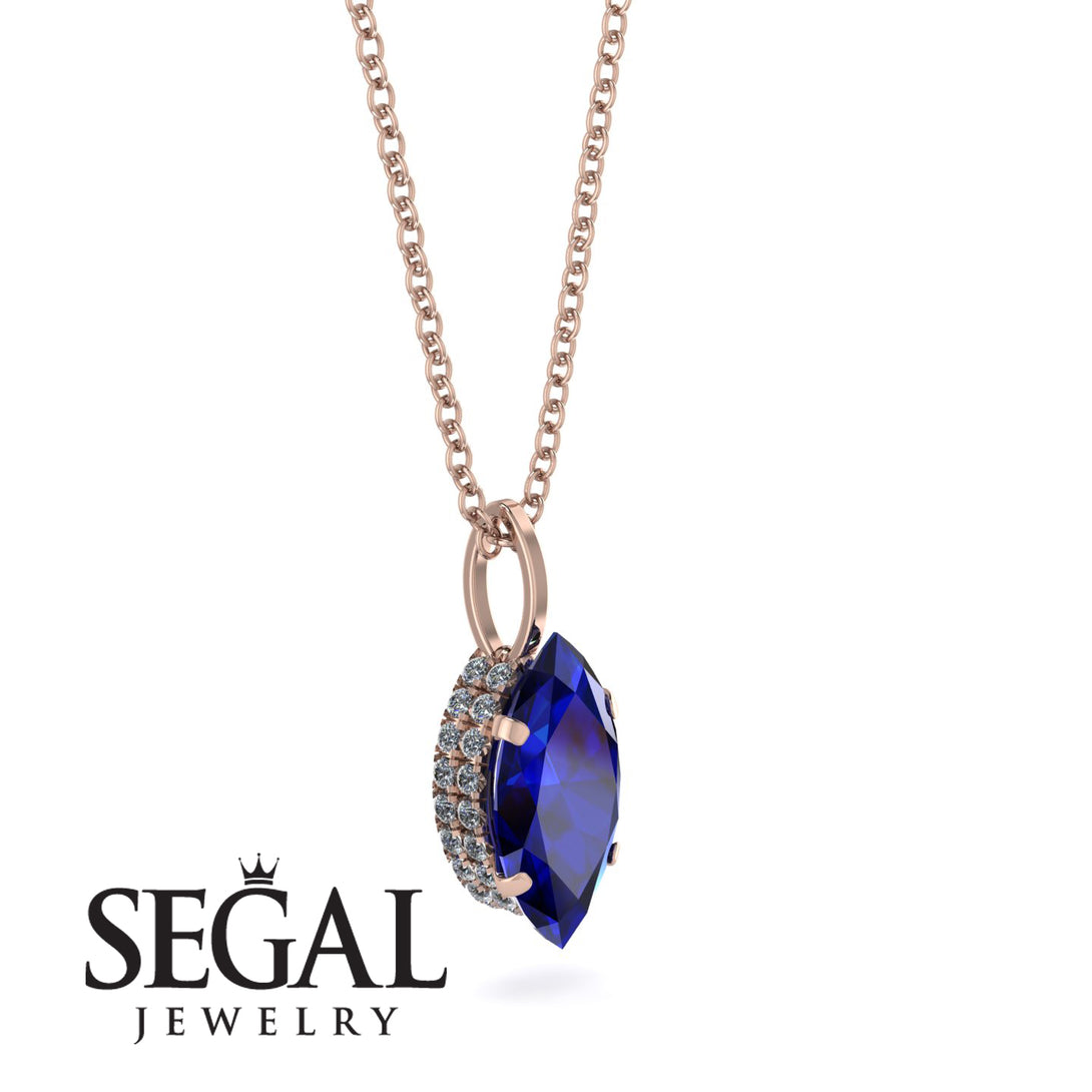 Hidden Halo Marquise Sapphire Necklace - Journey No. 14