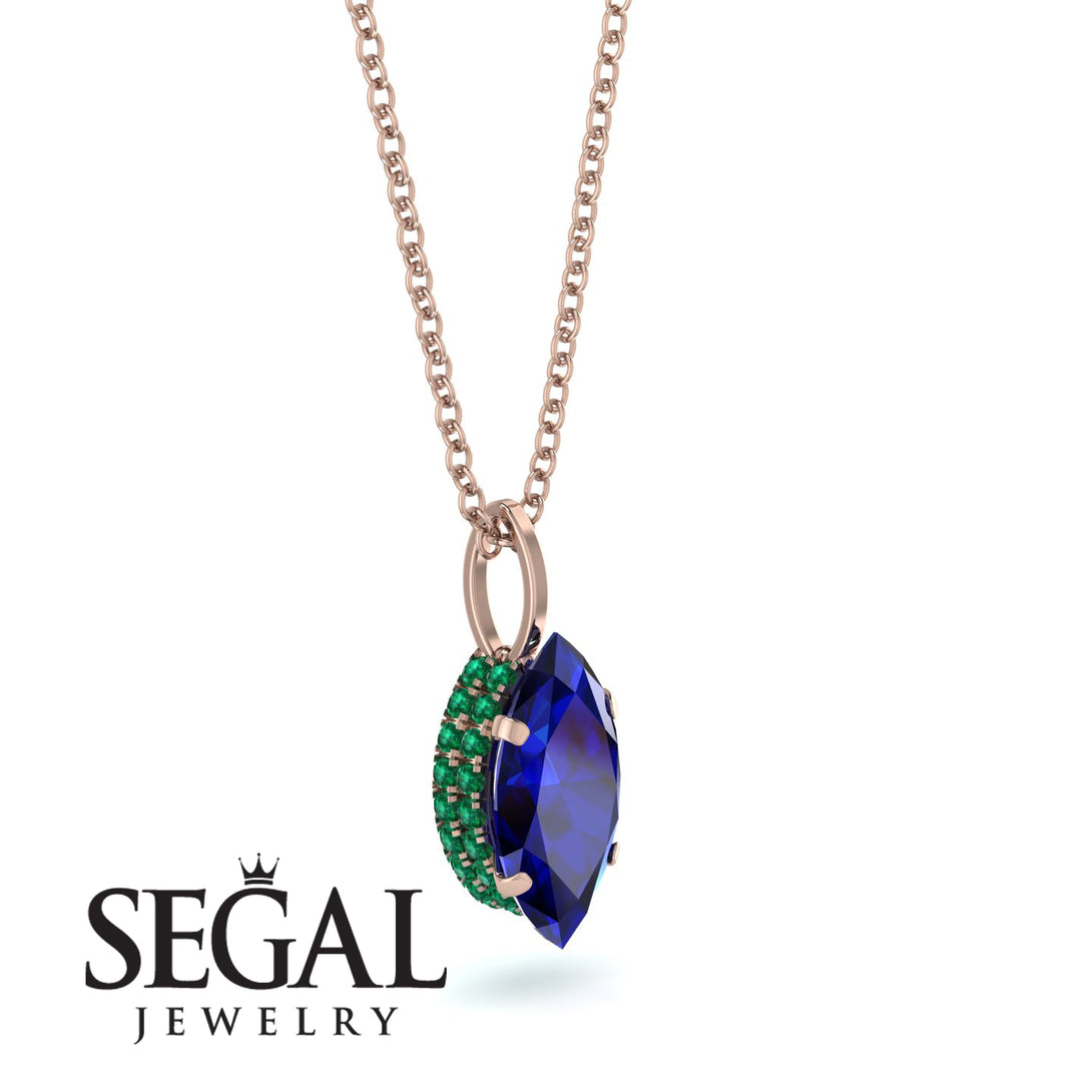 Hidden Halo Marquise Sapphire Necklace - Journey No. 29
