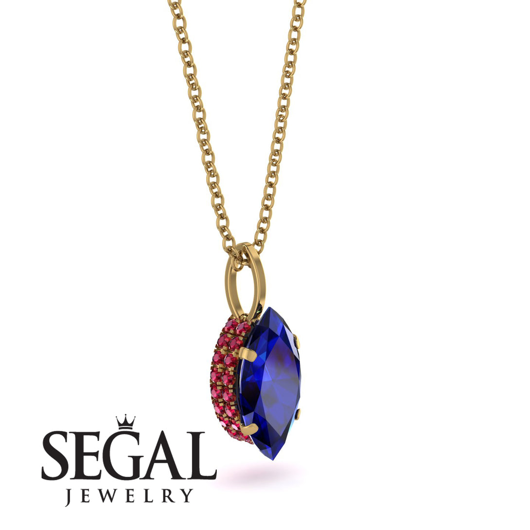 Hidden Halo Marquise Sapphire Necklace - Journey No. 58
