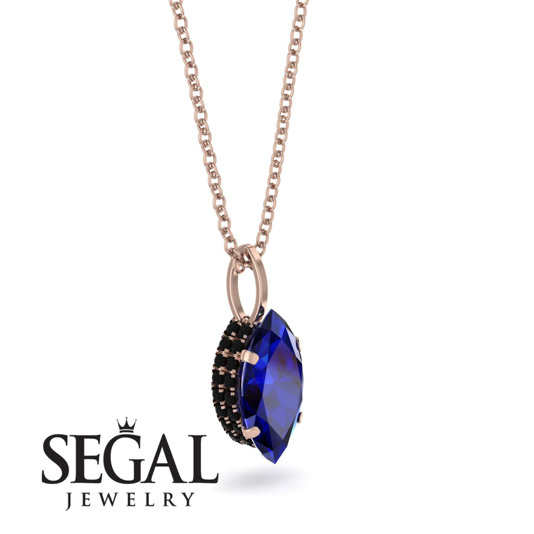 Hidden Halo Marquise Sapphire Necklace - Journey No. 44