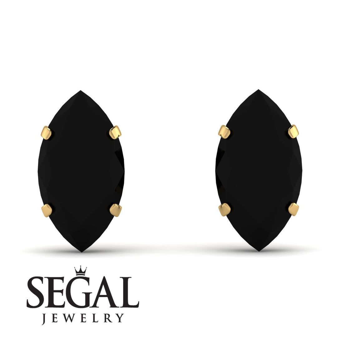 Hidden Halo Marquise Black Diamond Earrings - Journey No. 37