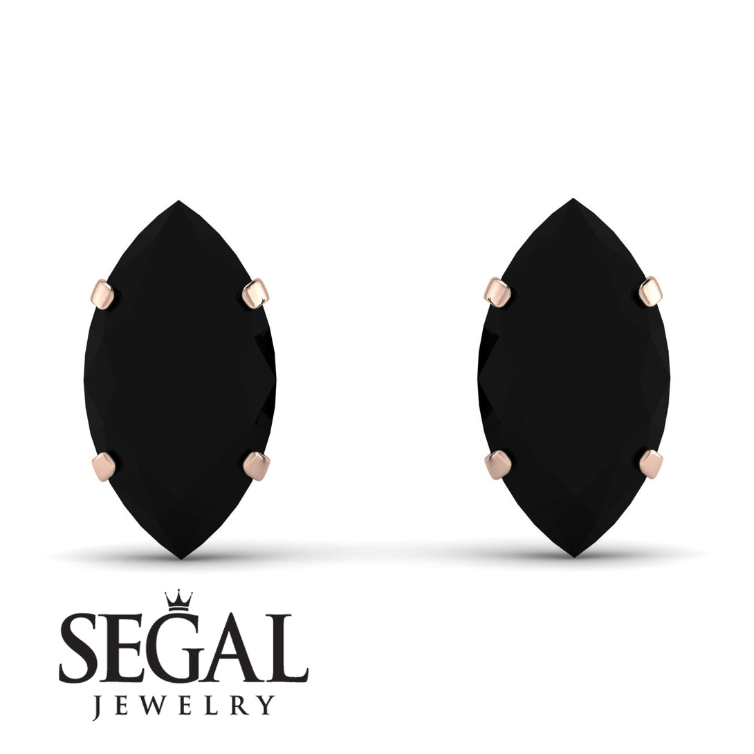 Hidden Halo Marquise Black Diamond Earrings - Journey No. 68