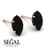 Hidden Halo Marquise Black Diamond Earrings - Journey No. 38