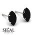 Hidden Halo Marquise Black Diamond Earrings - Journey No. 39