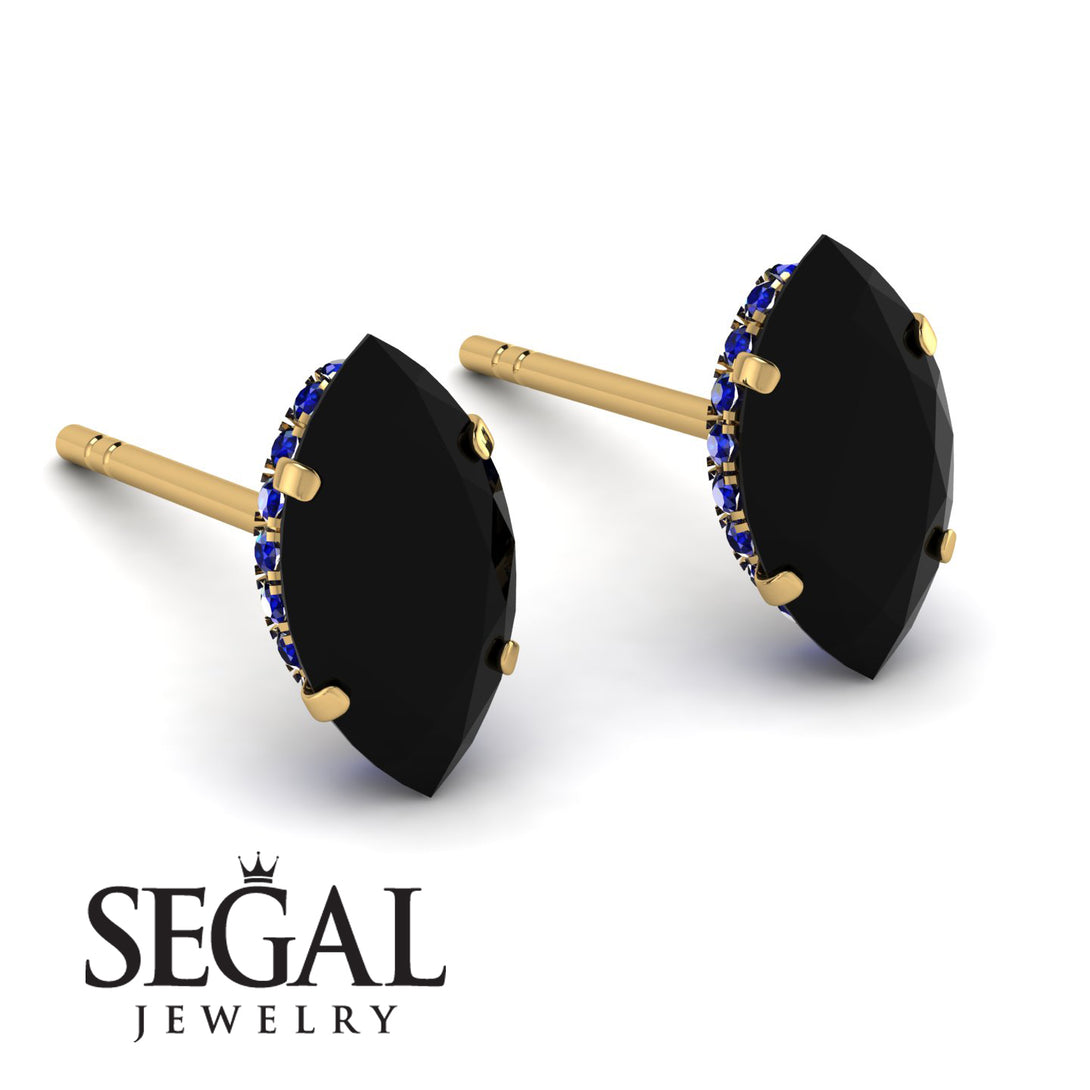 Hidden Halo Marquise Black Diamond Earrings - Journey No. 67