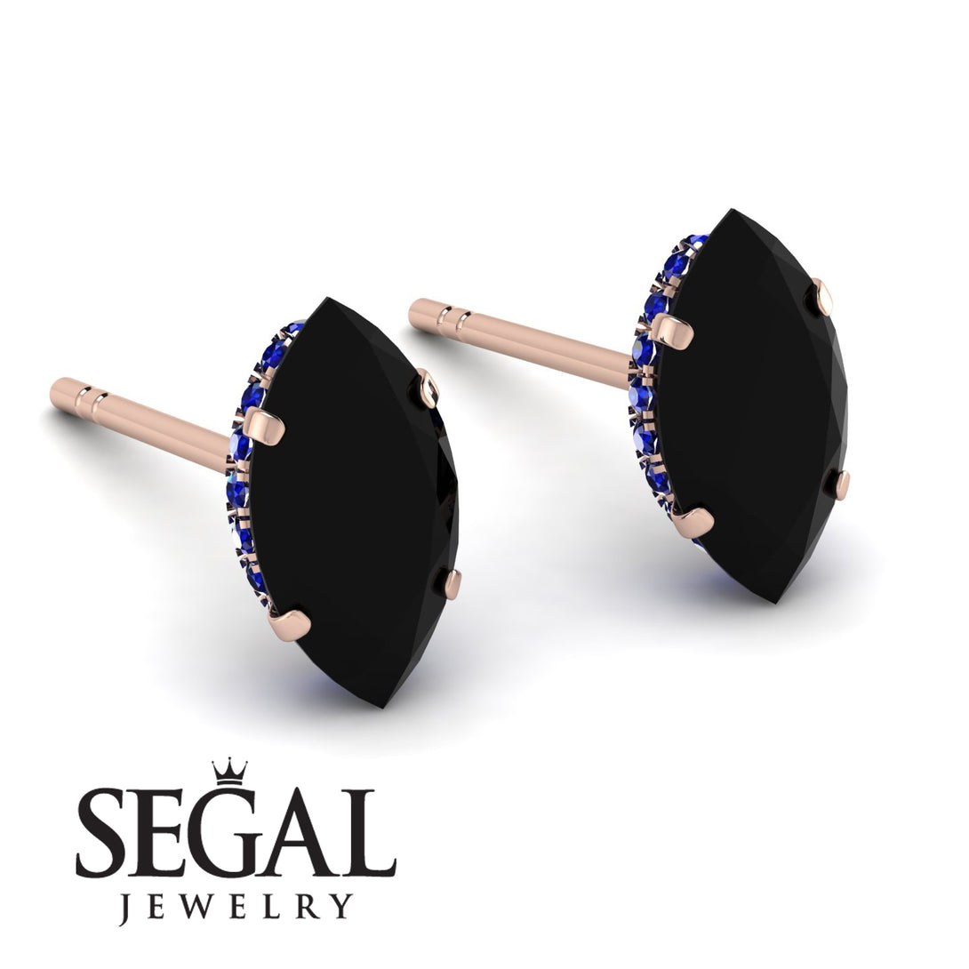 Hidden Halo Marquise Black Diamond Earrings - Journey No. 68