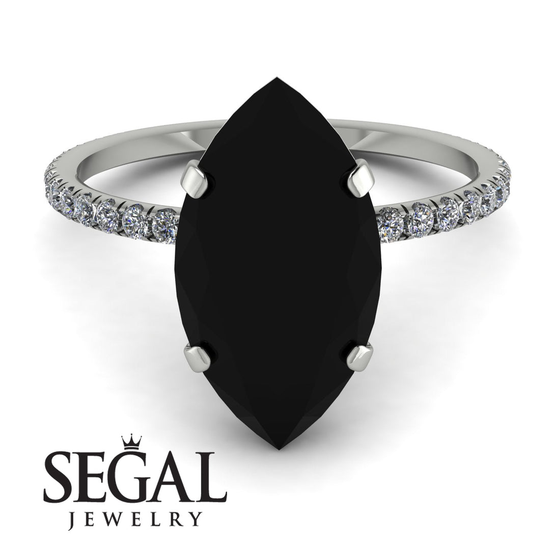 Salvador's Hidden Halo Marquise Black Diamond Engagement Ring - Journey No. 90