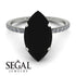 Salvador's Hidden Halo Marquise Black Diamond Engagement Ring - Journey No. 90