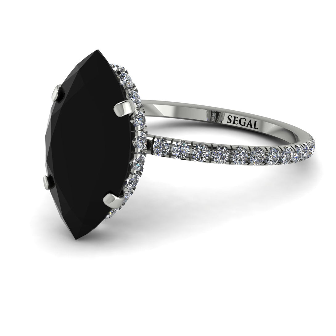 Salvador's Hidden Halo Marquise Black Diamond Engagement Ring - Journey No. 90