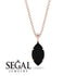 Hidden Halo Marquise Black Diamond Necklace - Journey No. 38