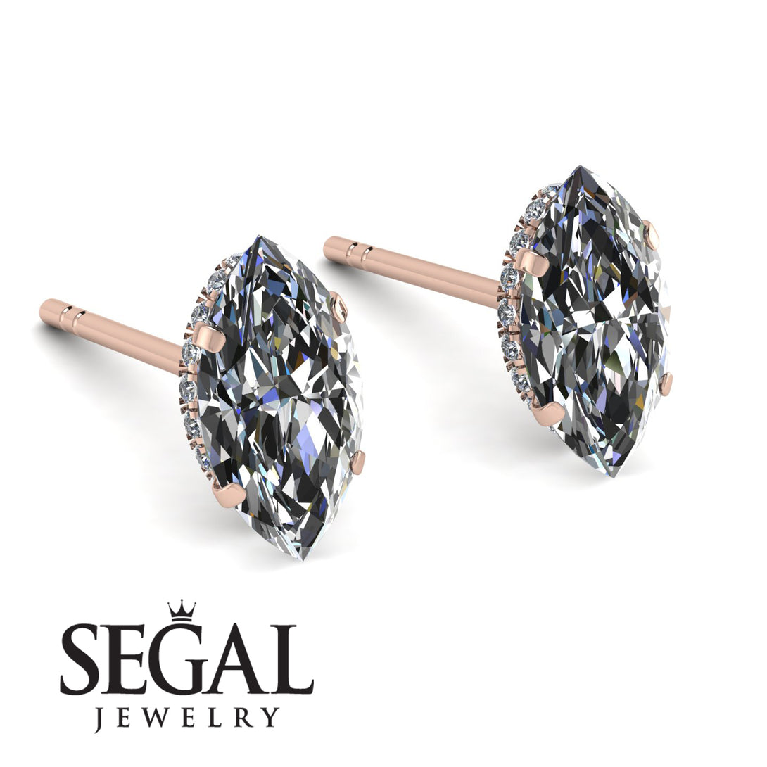Hidden Halo Marquise Diamond Earrings - Journey No. 2