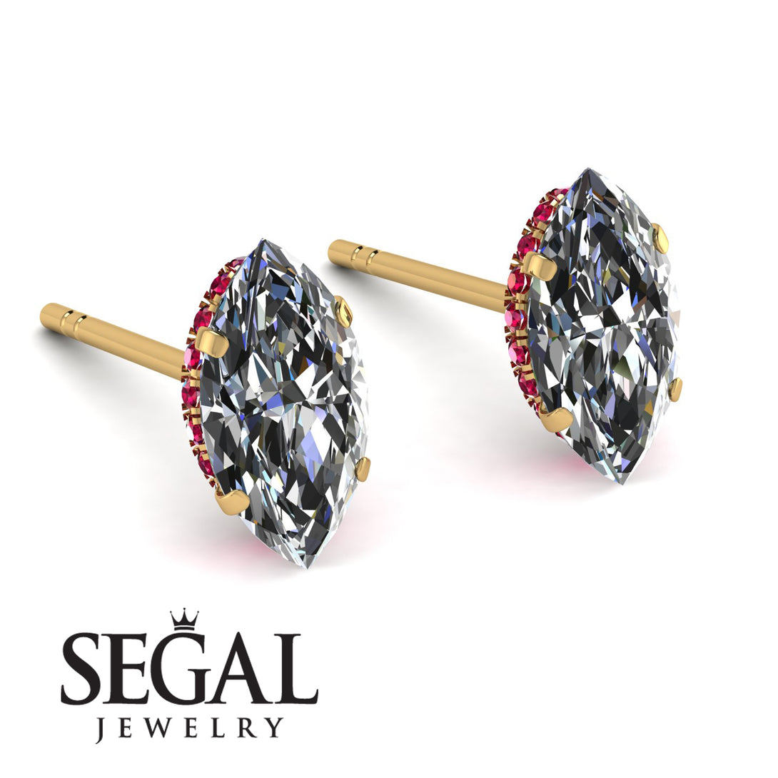 Hidden Halo Marquise Diamond Earrings - Journey No. 46